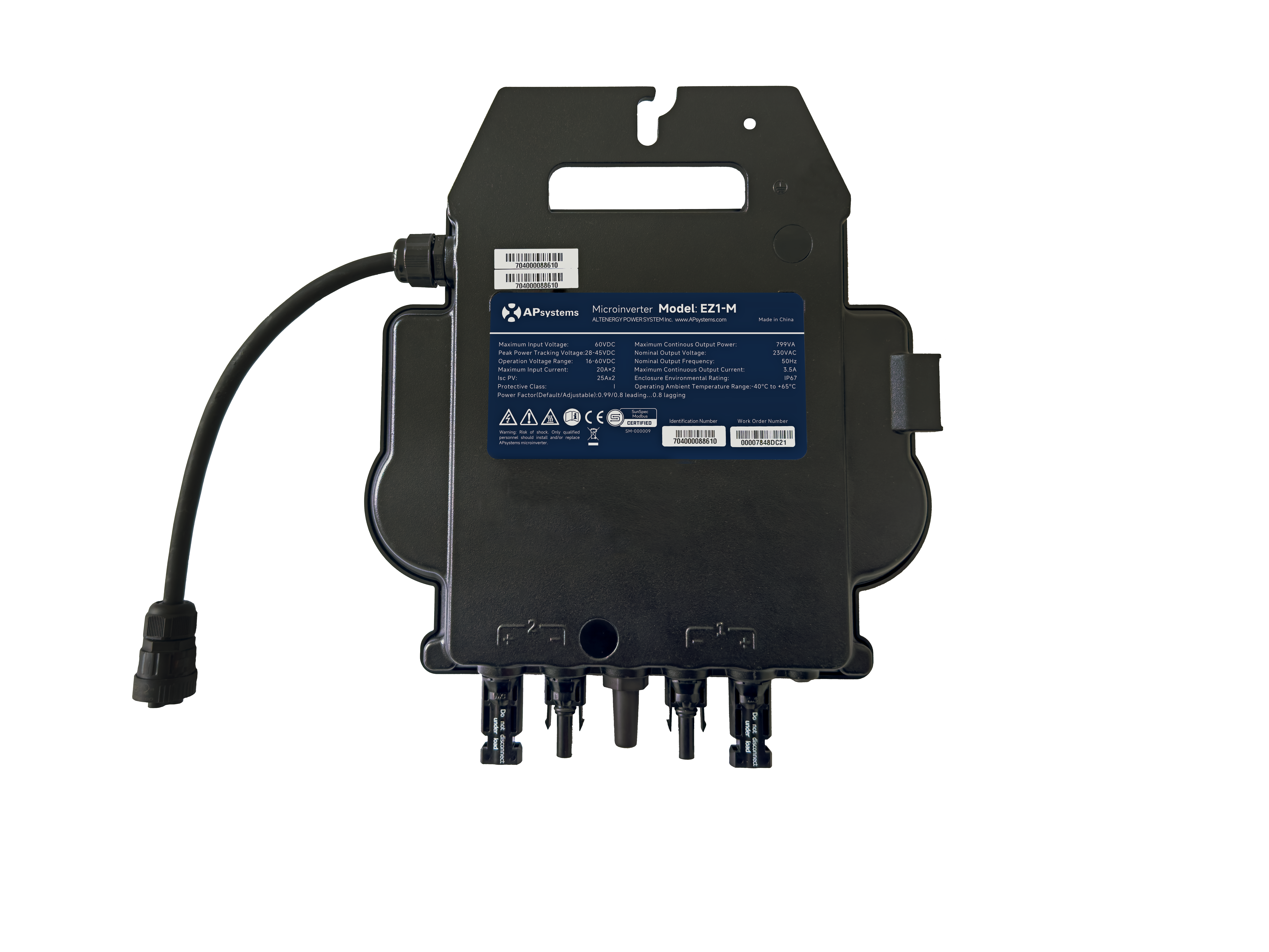 APsystems EZ1-M  — 600 / 800 W Mikrowechselrichter mit 5 m Anschlusskabel