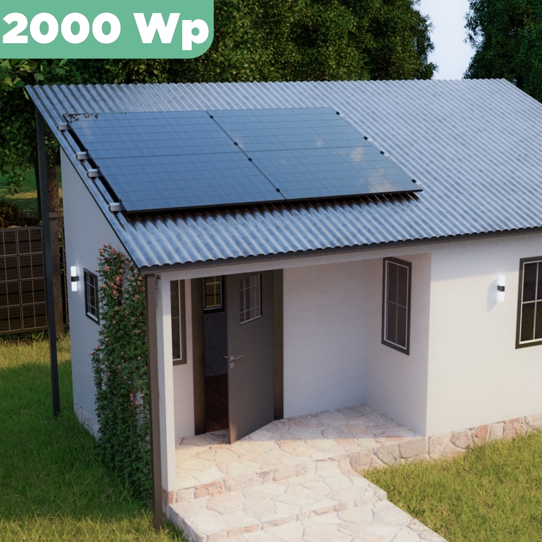 Balkonkraftwerk Trapezblech 2000 Wp — APsystems EZ1-M 800 W / Trina Solar / 500 Wp (Glas-Glas) / Standard Halterung / zwei Reihen quer / 4 Module / 20 m