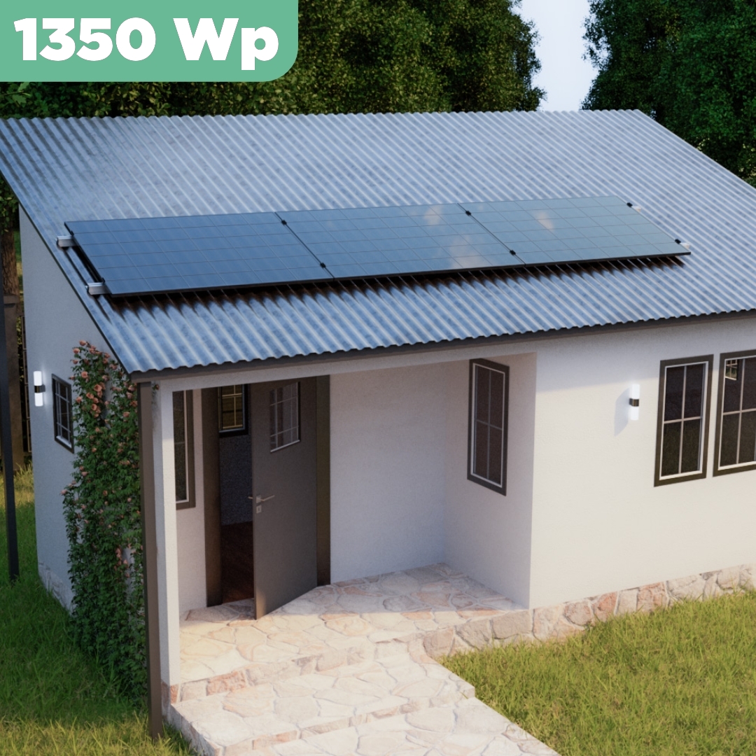 Balkonkraftwerk Trapezblech 1350 Wp — APsystems EZ1-M 800 W / Trina Solar / 450 Wp (Glas-Glas Full Black) / Standard Halterung / eine Reihe quer / 3 Module