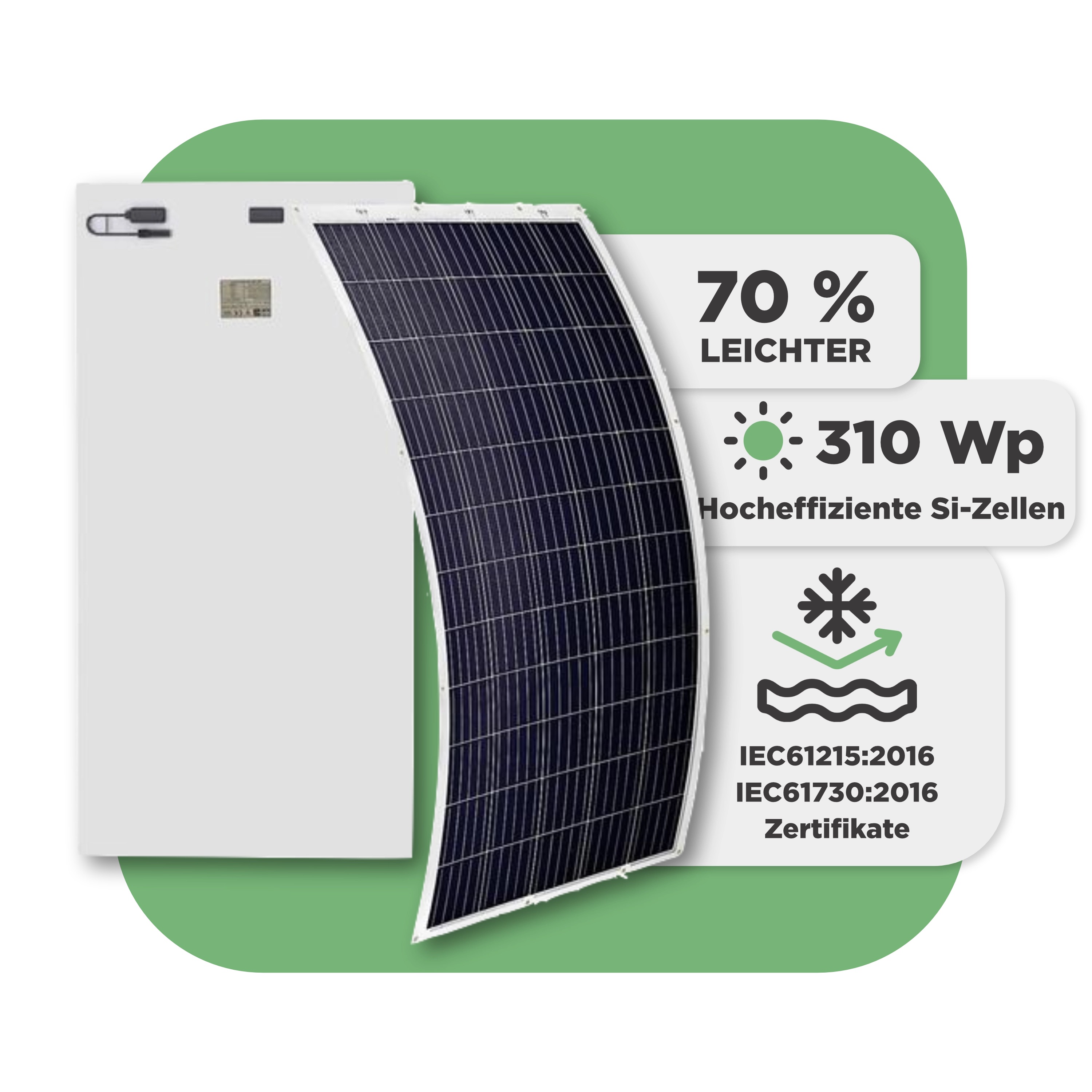 Balkonkraftwerk mit Ultraleicht-Modulen 310 Wp — APsystems EZ1-M 800 W / Sunman / 310 Wp (89 cm x 201 cm) / 1 Modul / ohne Kabel