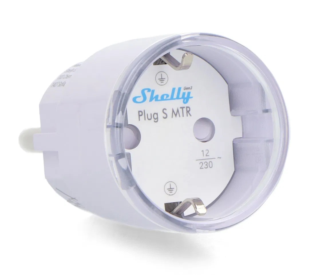 Shelly Plug S Gen3 — Smarter, WLAN / Bluetooth und Matter-kompatibler Stecker mit Leistungsmessung (weiß)