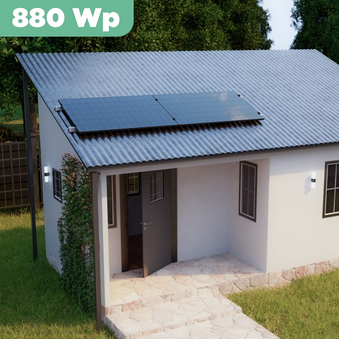 Balkonkraftwerk Trapezblech 880 Wp — APsystems EZ1-M 800 W / Trina Solar / 440 Wp (Glas-Glas + Bifazial) / Standard Halterung / eine Reihe quer / 2 Module / 20 m