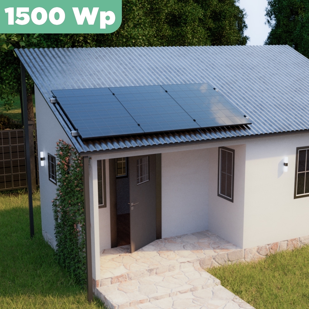 Balkonkraftwerk Trapezblech 1500 Wp — APsystems EZ1-M 800 W / Trina Solar / 500 Wp (Glas-Glas) / Standard Halterung / eine Reihe hochkant / 3 Module / 20 m