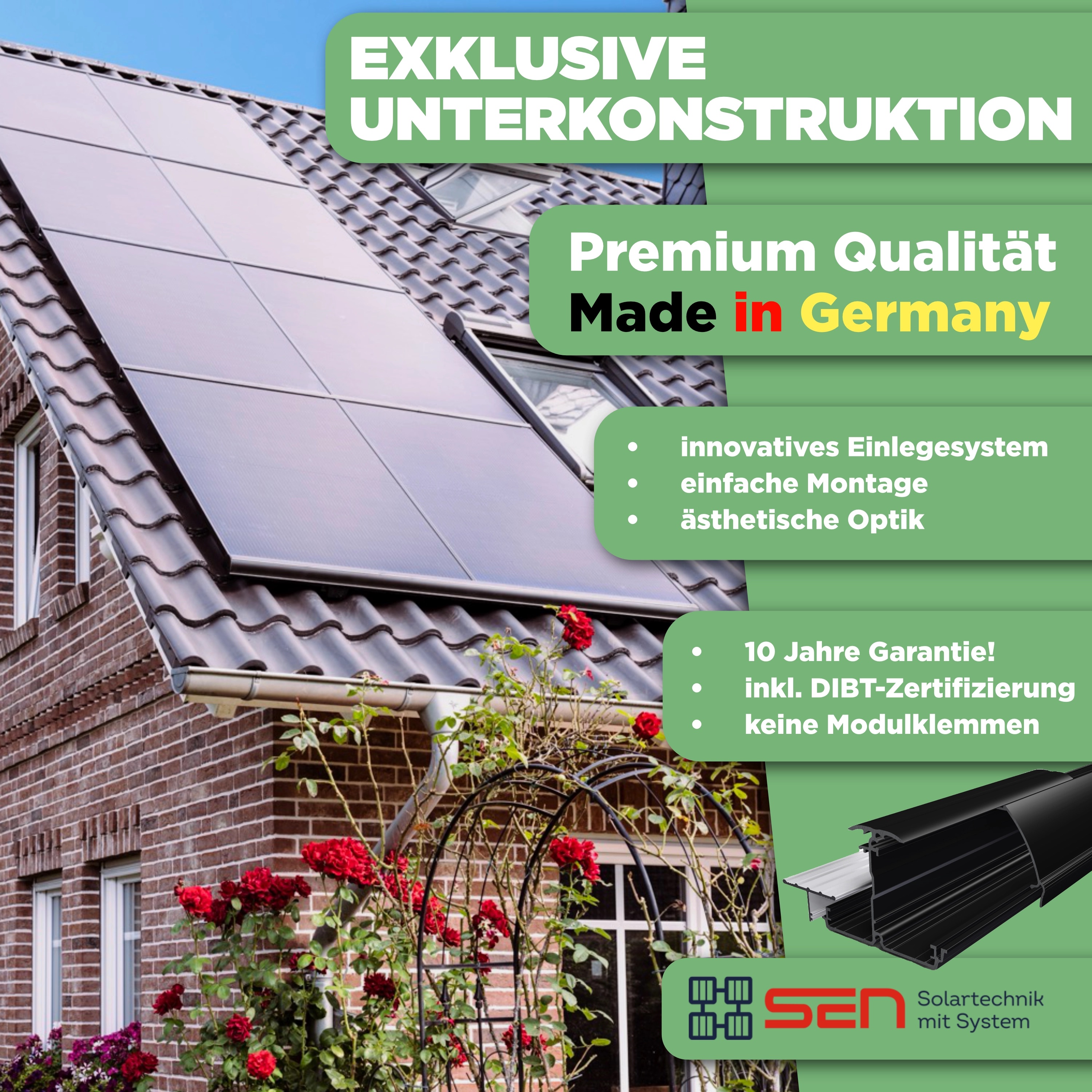 Balkonkraftwerk Wand 1760 Wp — APsystems EZ1-M 800 W / Trina Solar / 440 Wp (Glas-Glas + Bifazial) / zwei Reihen quer / 4 Module / 20 m
