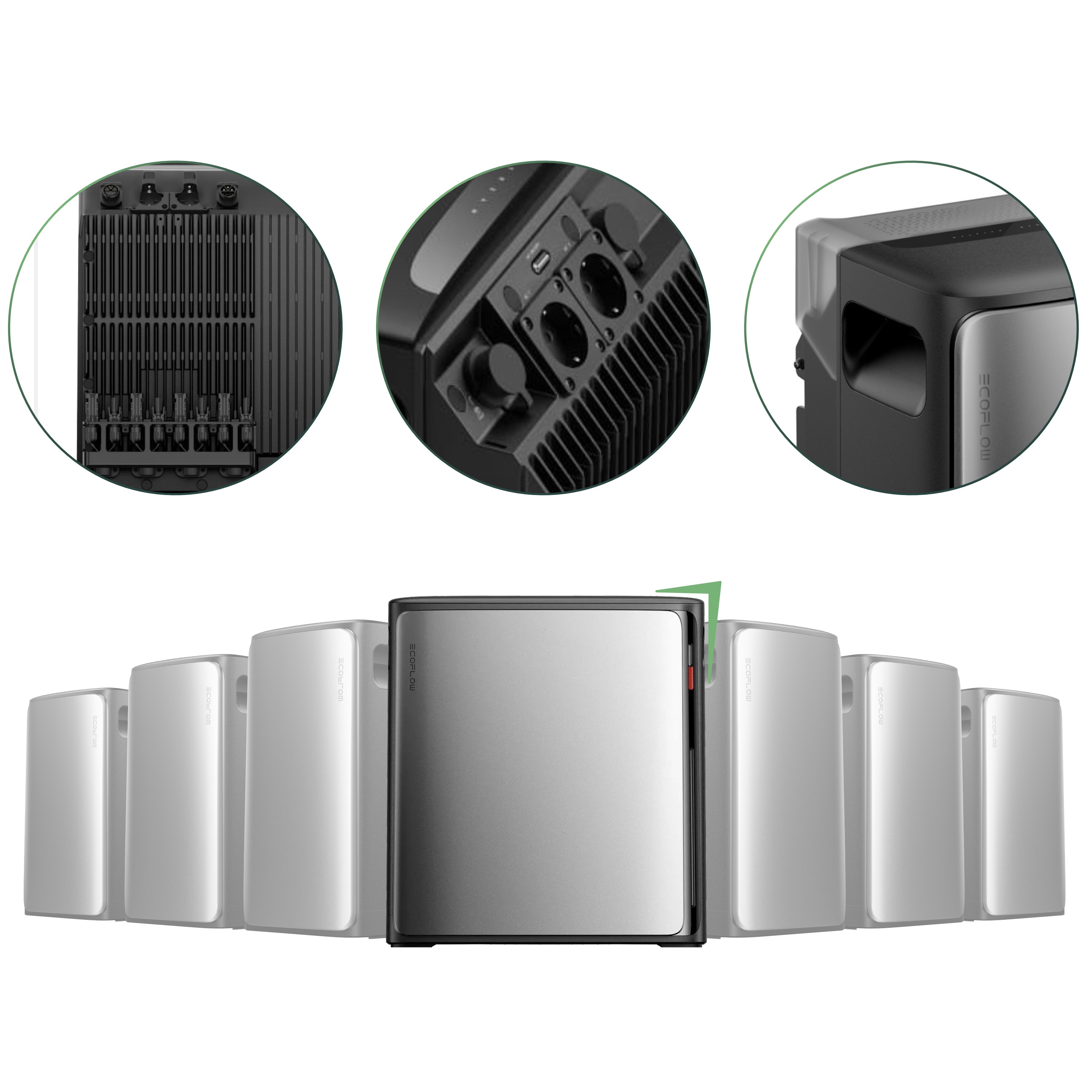 Balkonkraftwerk Set 440 Wp — Ecoflow Stream Ultra X / 3,84 kWh / Trina 440 Wp Glas-Glas Bifazial Modul / 1 Modul / Schuko Stecker / 1,5 m
