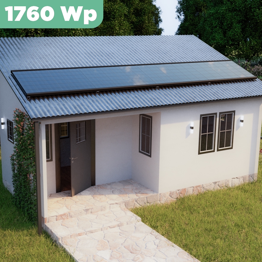 Balkonkraftwerk Trapezblech 1760 Wp — APsystems EZ1-M 800 W / Trina Solar / 440 Wp (Glas-Glas + Bifazial) / Premium Halterung / eine Reihe quer / 4 Module / 20 m