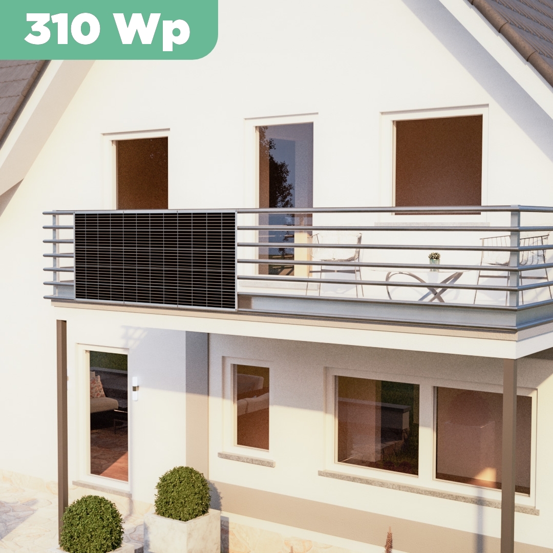 Balkonkraftwerk mit Ultraleicht-Modulen 310 Wp — APsystems EZ1-M 800 W / Sunman / 310 Wp (89 cm x 201 cm) / 1 Modul / ohne Kabel