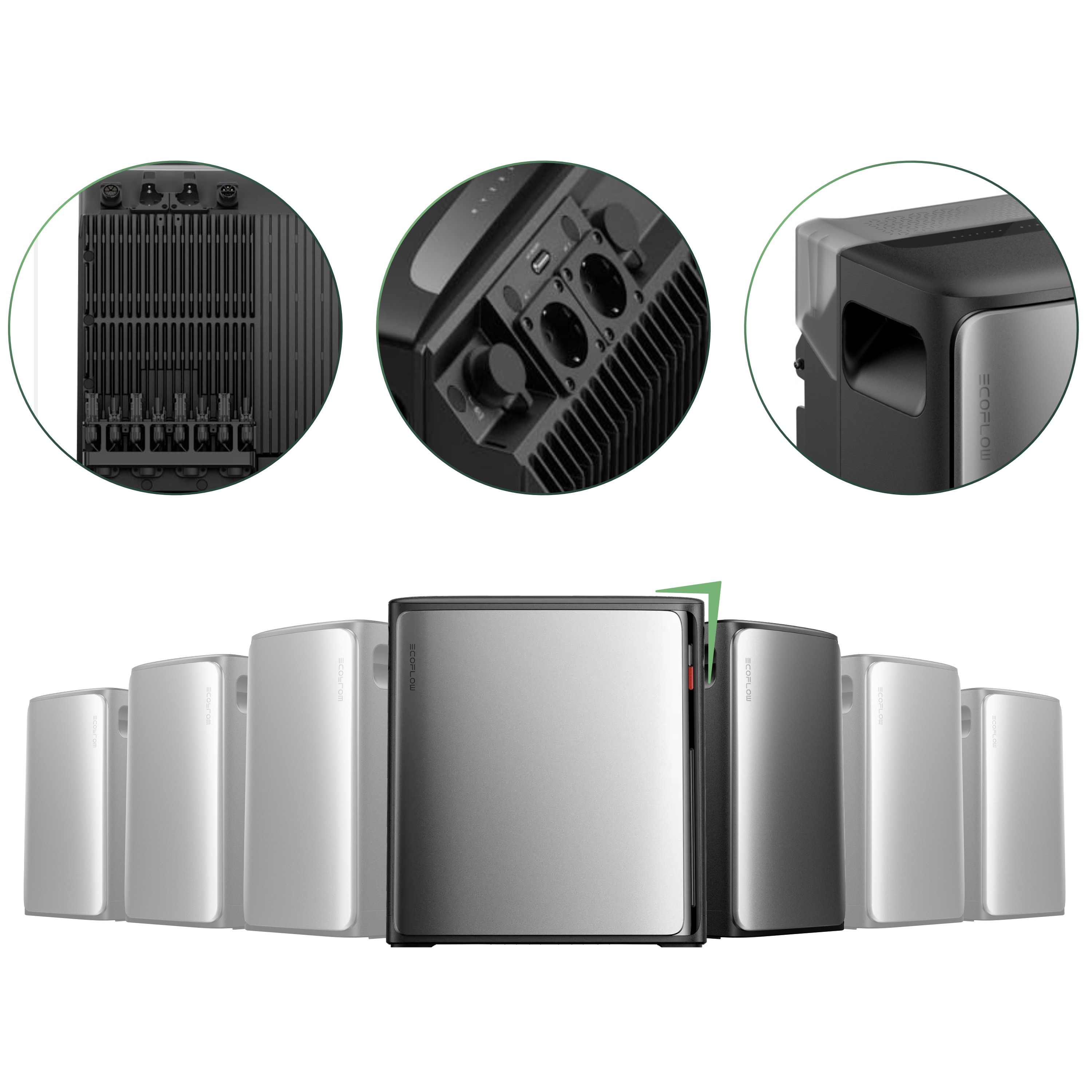 Balkonkraftwerk Set 440 Wp — Ecoflow Stream Ultra X / 7,68 kWh / Trina 440 Wp Glas-Glas Bifazial Modul / 1 Modul / Schuko Stecker / 1,5 m